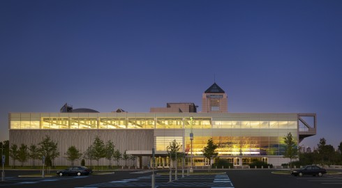 Liberty Science Center at night